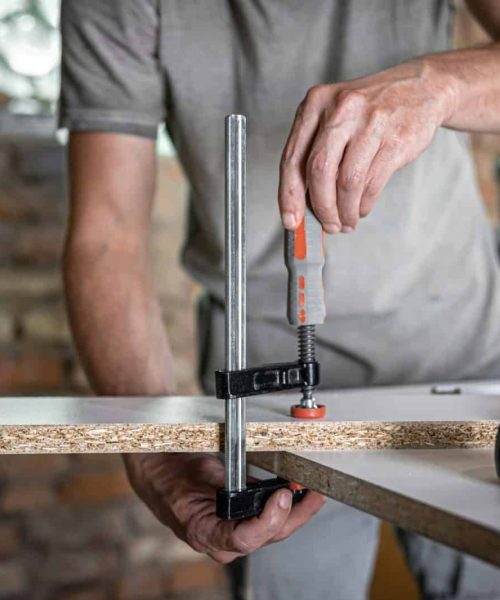 Carpentry tool, carpentry clamp, construction or carpentry concept.