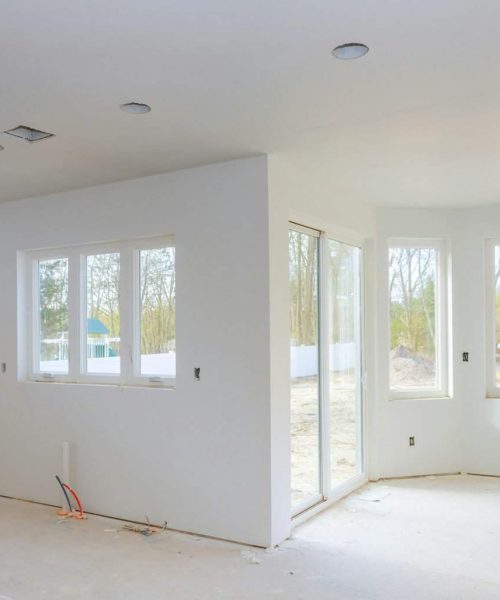 House under construction, new addition remodel details new home before installing