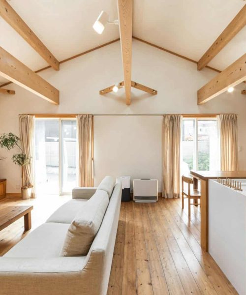 The ceiling is the living room of a house